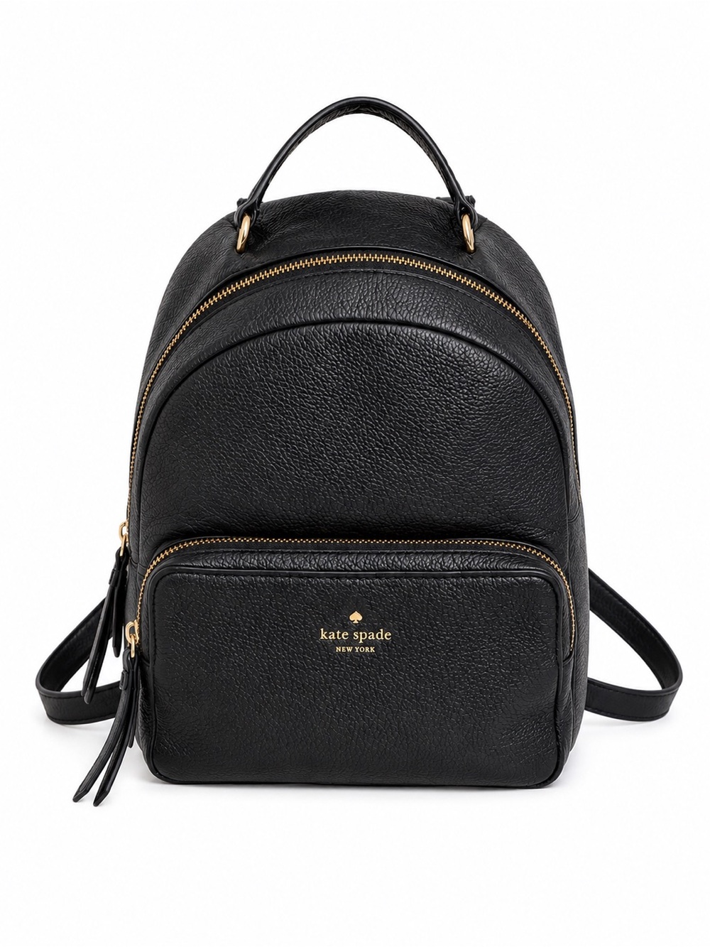 Kate Spade Black Leather Mini Backpack Gold Hardware Travel Purse - Picture 2 of 14